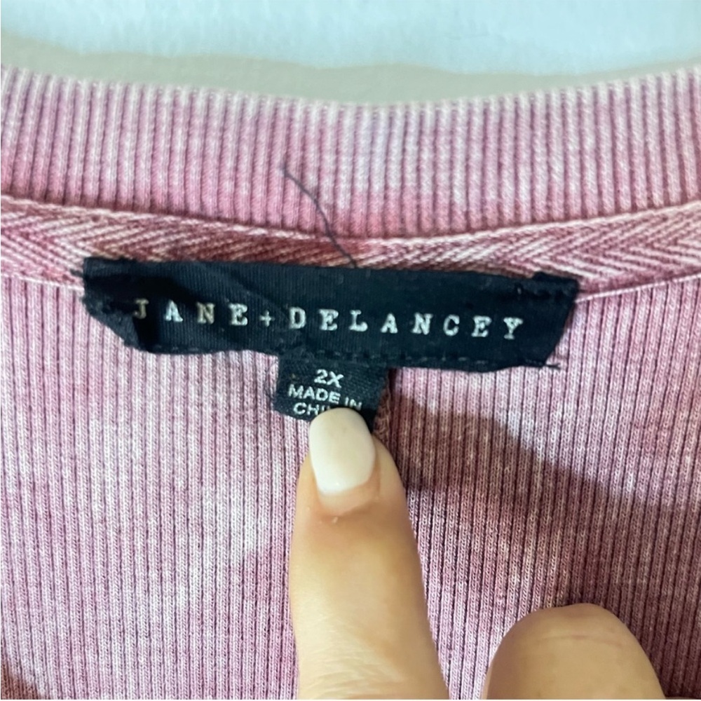 Anthropologie Jane & Delancey Mauve Ribbed
Burnout Sweatshirt Top Pullover Sz 2X - Picture 7 of 10